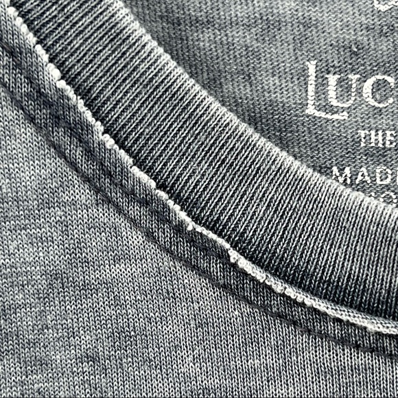Lucky Brand Venice Burnout Dark Gray Crew-Neck Short-Sleeve Tee Men's size Small - Picture 4 of 10